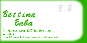 bettina baba business card